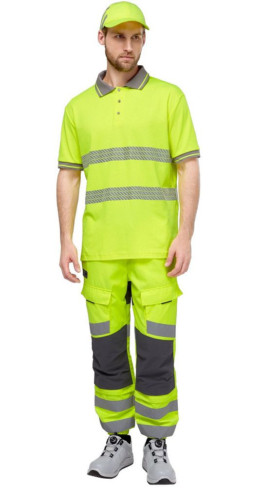 Футболка-поло сигнальная Фликер фл.-желтая Футболка-поло сигнальная Фликер фл.-желтая