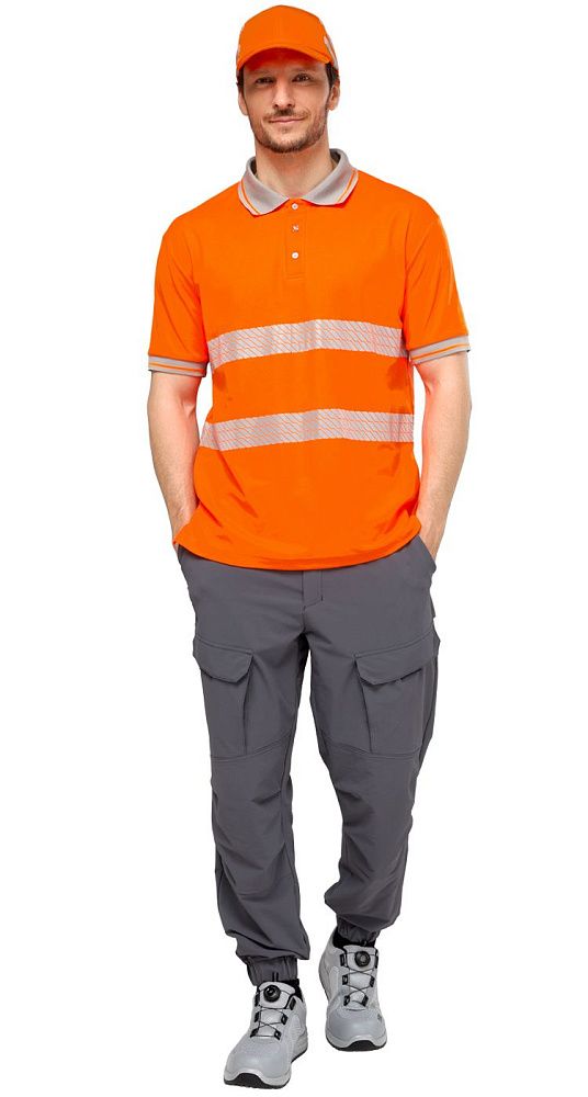 Футболка-поло сигнальная Фликер фл.-оранжевая Футболка-поло сигнальная Фликер фл.-оранжевая