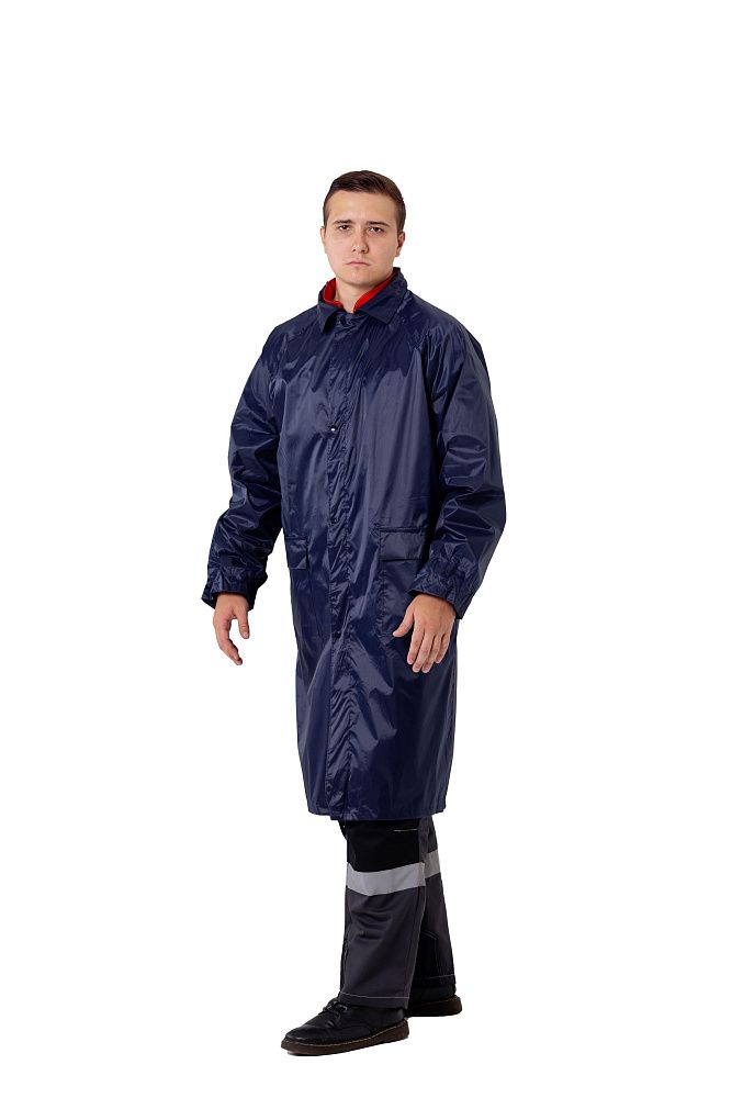 Плащ нейлоновый с ПВХ влагозащитный, синий