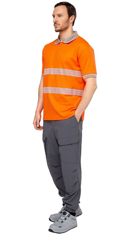 Футболка-поло сигнальная Фликер фл.-оранжевая Футболка-поло сигнальная Фликер фл.-оранжевая