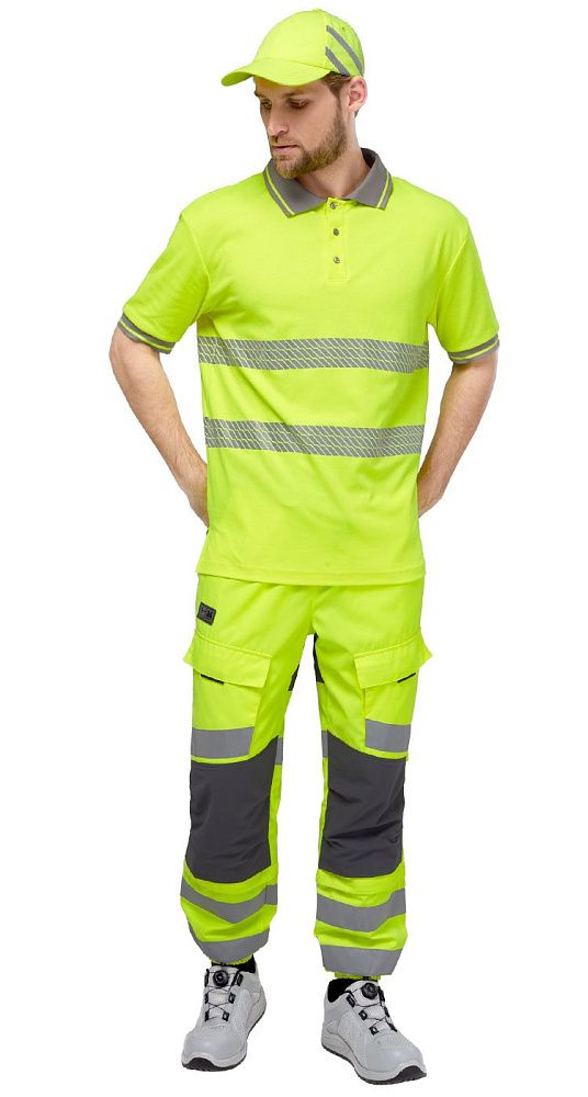 Футболка-поло сигнальная Фликер фл.-желтая Футболка-поло сигнальная Фликер фл.-желтая